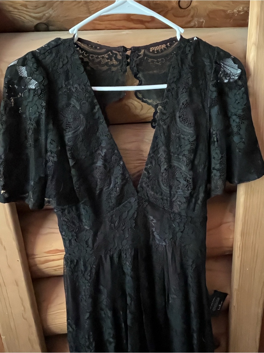Keyhole Black Lace V-Neck Women’s Dress